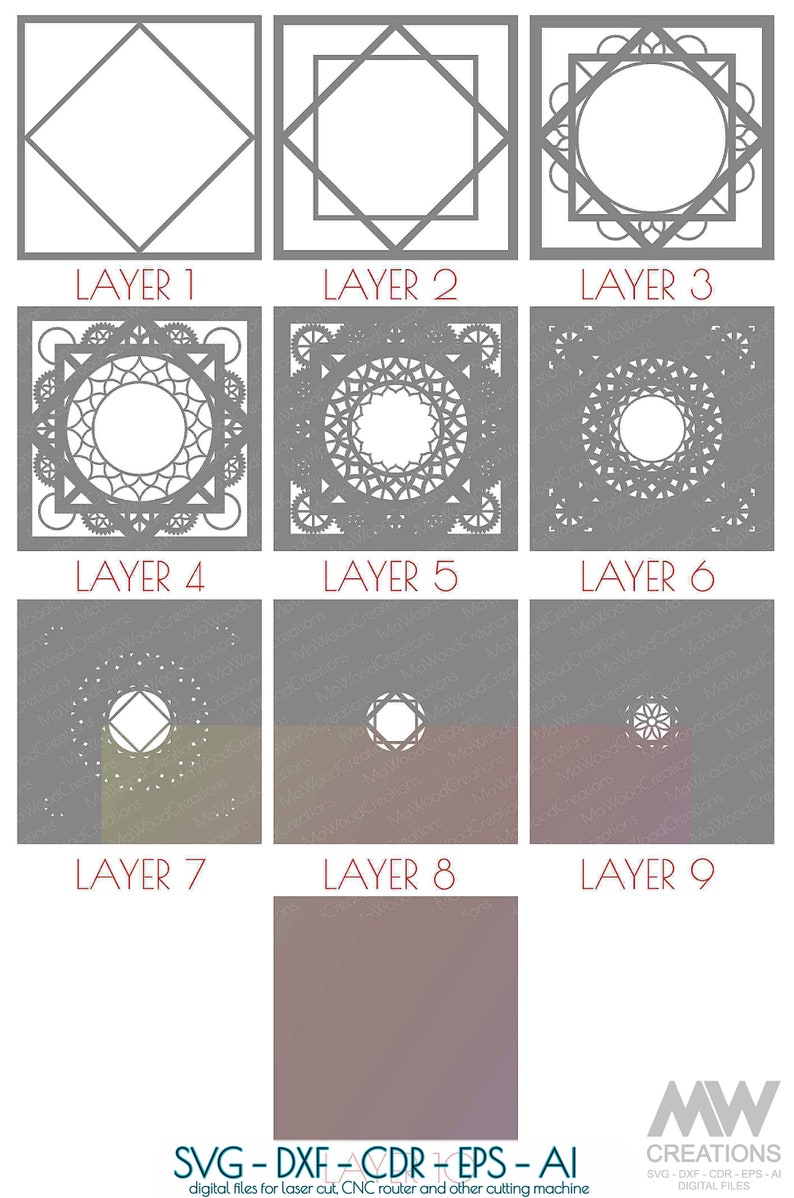 Multi Layered Shadow Box 3d Layered Mandala Svg, Shadow Box Mandala Svg Paper Cut, Flower ...