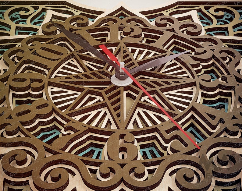Laser Cut Compass Clock SVG Dxf, Compass Mandala Clock Svg, Mandala ...