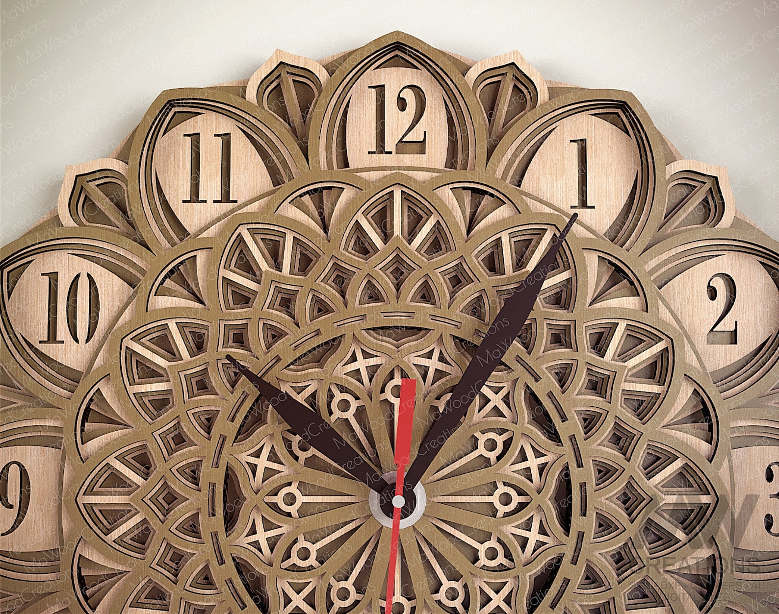 Multi Layer Clock Svg, Mandala Clock SVG Dxf, Laser Cut Clock, Star of ...