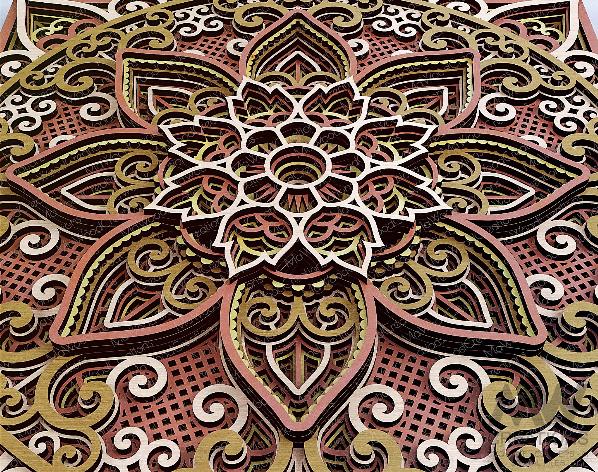 Laser Cut Multilayer Mandala SVG Dxf, Flower Mandala SVG Dxf, Cricut ...