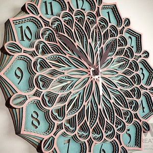 5 Layer Mandala Clock Svg, 3d Layer Svg Clock, Multi Layer Clock Laser ...