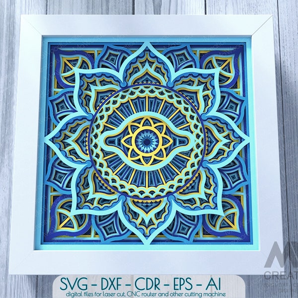 Layered Evil Eye SVG, 3D Seeing Eye SVG, Eye of Providence, Shadow Box Svg Evil Eye Mandala, Cricut Evil Eye Svg, Shadow Box for Cricut M177 Layered Evil Eye SVG, 3D Seeing Eye SVG, Eye of Providence, Shadow Box Svg Evil Eye Mandala, Cricut Evil Eye Svg, Shadow Box for Cricut M177
