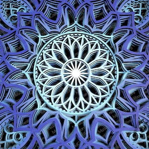 Laser Cut Mandala SVG DXF, 3D layer Mandala template, Flower Mandala cutting files, Multilayer Mandala Svg Dxf, Layered 3D Wood Art - M122 image 6