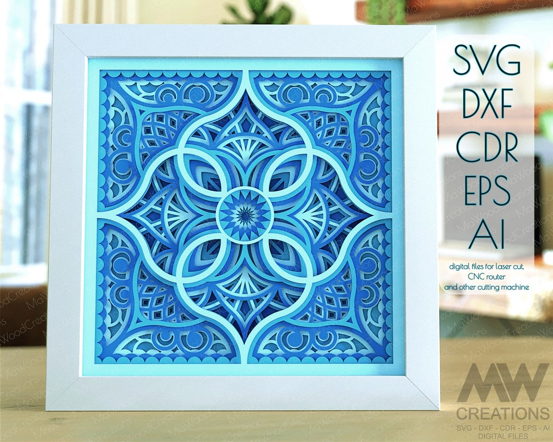 Multi Layered Shadow Box 3d Mandala Svg, Shadow Box Mandala Svg Layered Pattern, Flower Mandala ...