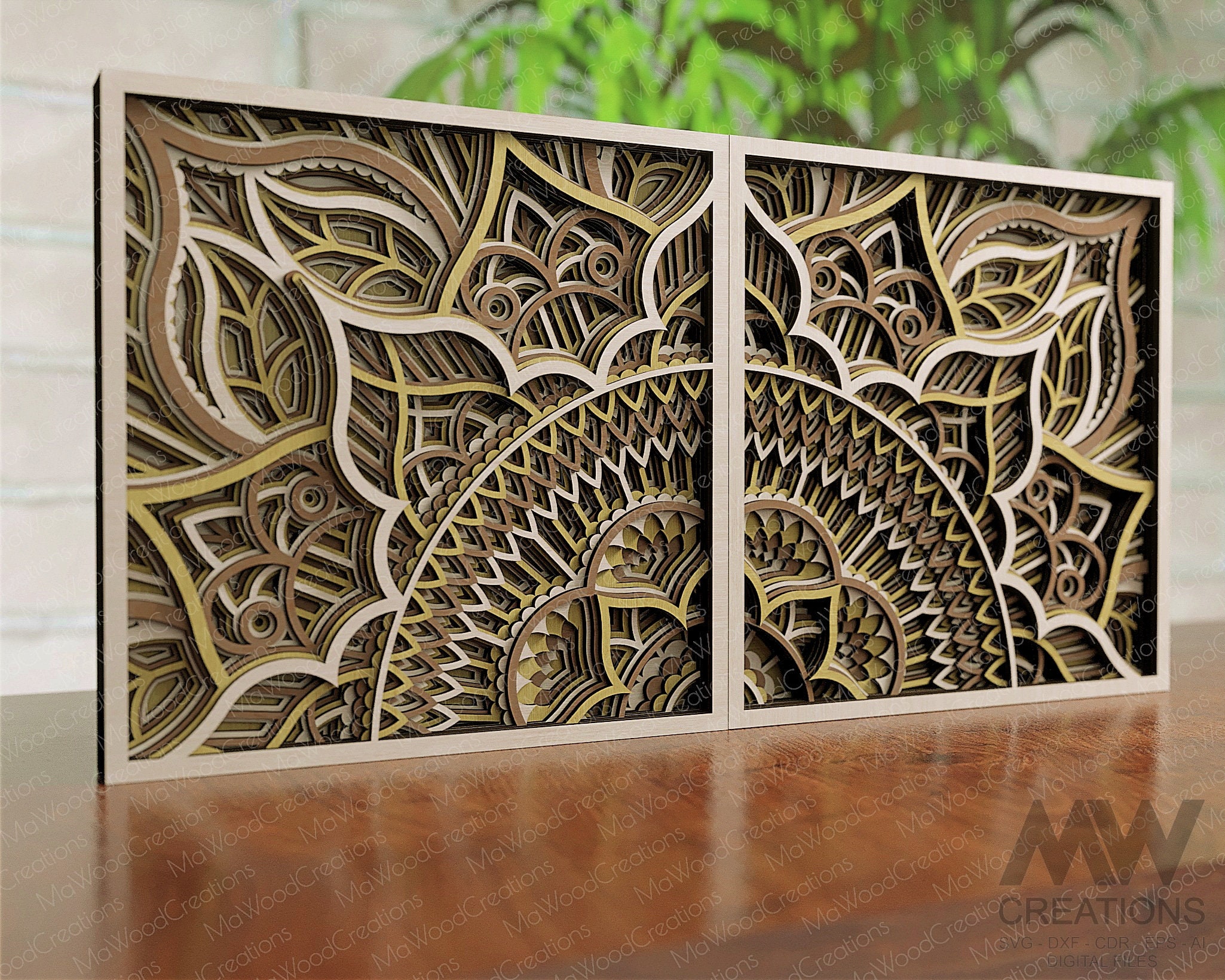 Laser Cut Multilayer Mandala SVG File, 3D Layer Mandala SVG Dxf, Cricut ...