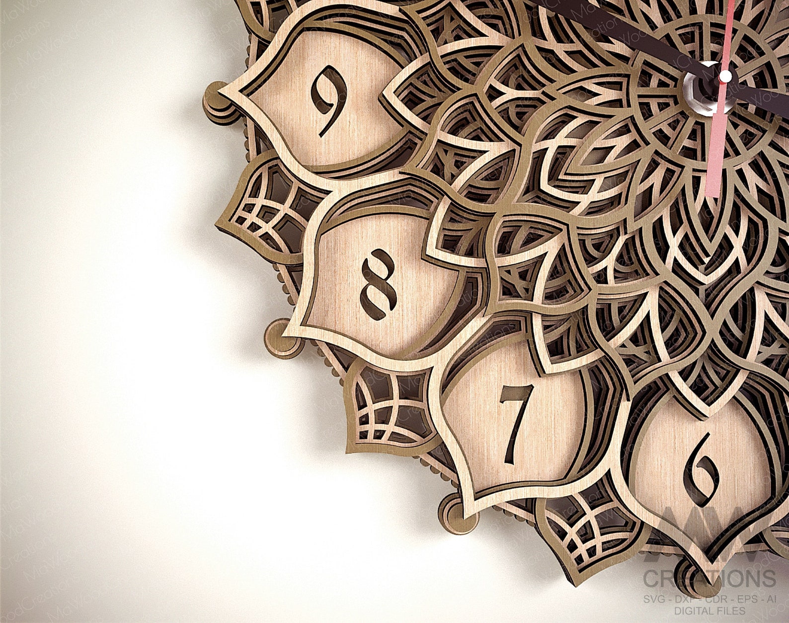 Laser Cut Clock Svg Dxf, 5 Layer Clock Cut Files, Laser Cut Multi-layer ...