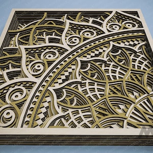 Laser Cut Multilayer Mandala SVG DXF, 3D layer Mandala SVG, Modular Mandala cutting files, Stacked Mandala Svg Dxf, Layered 3D Wood Art M235 image 6