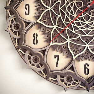 7 Layer Mandala Clock Svg, 3d Layer Svg Clock, Multi Layer Clock Laser ...