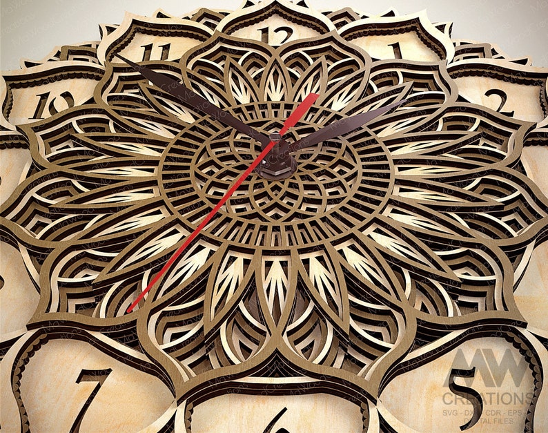 Laser Cut Clock Svg Dxf, 5 Layer Clock Cut Files, Laser Cut Multi-layer ...
