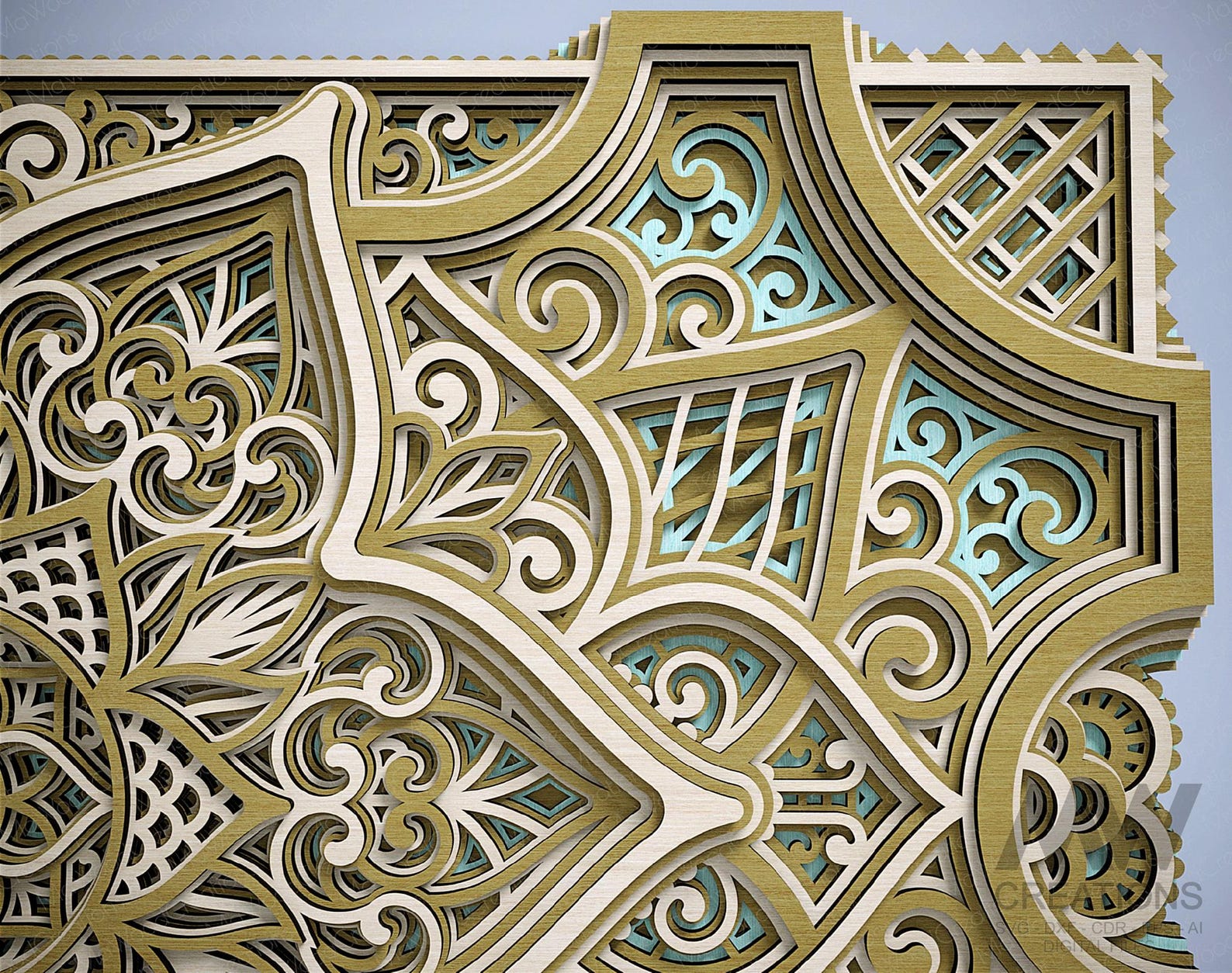 Laser Cut Layered Mandala SVG Cut Files Multi-layer Flower Mandala ...