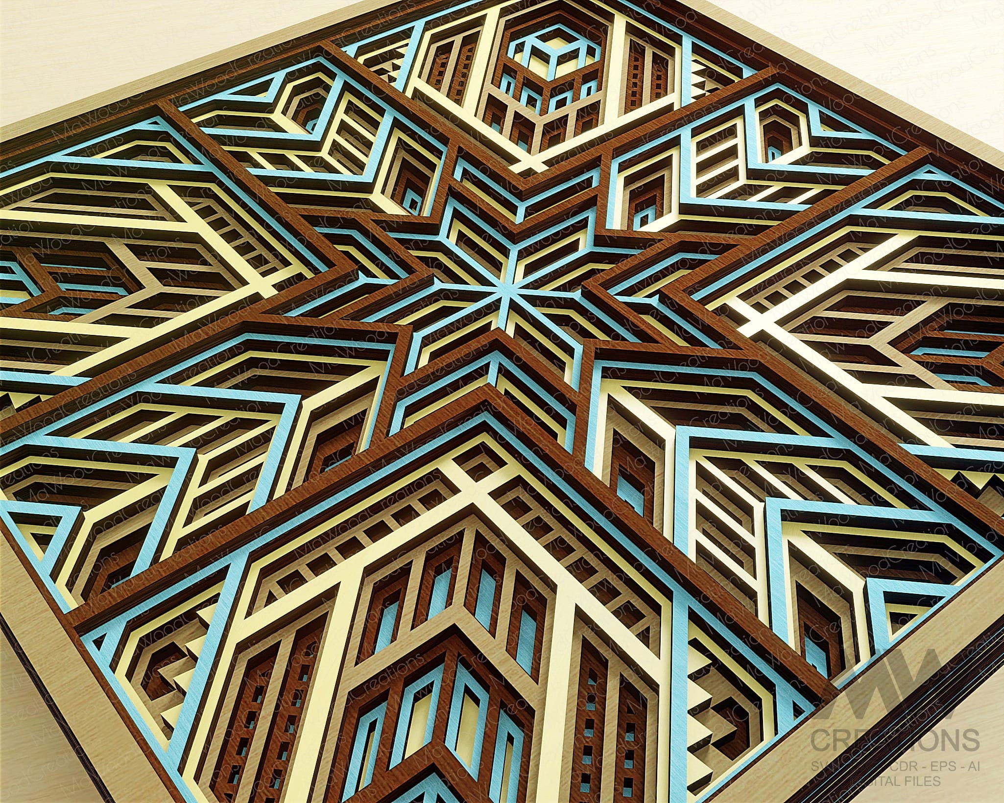 Laser Cut Geometry Mandala SVG Dxf, Multilayer Mandala Svg, 3d Svg ...