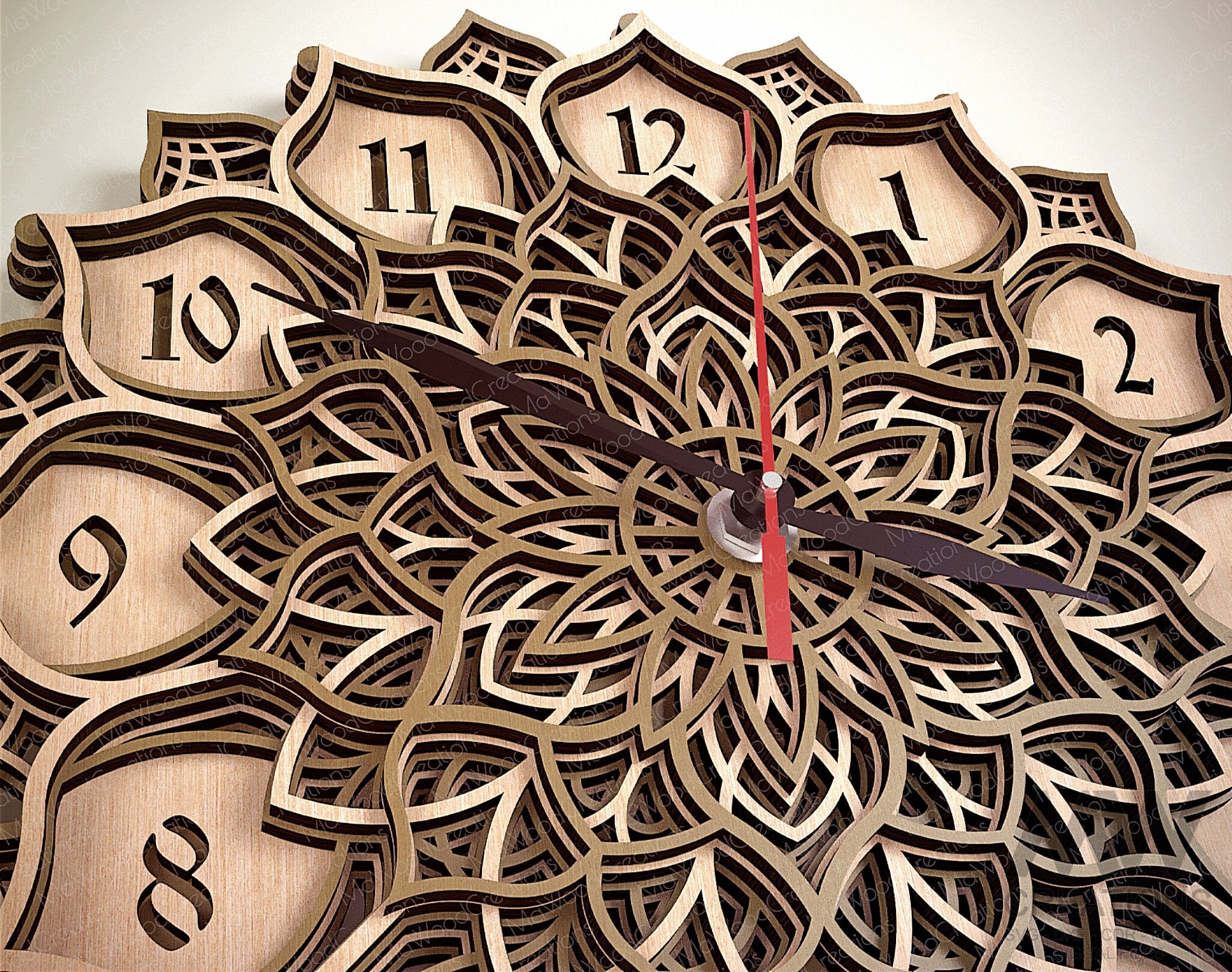 Laser Cut Clock Svg Dxf, 5 Layer Clock Cut Files, Laser Cut Multi-layer ...