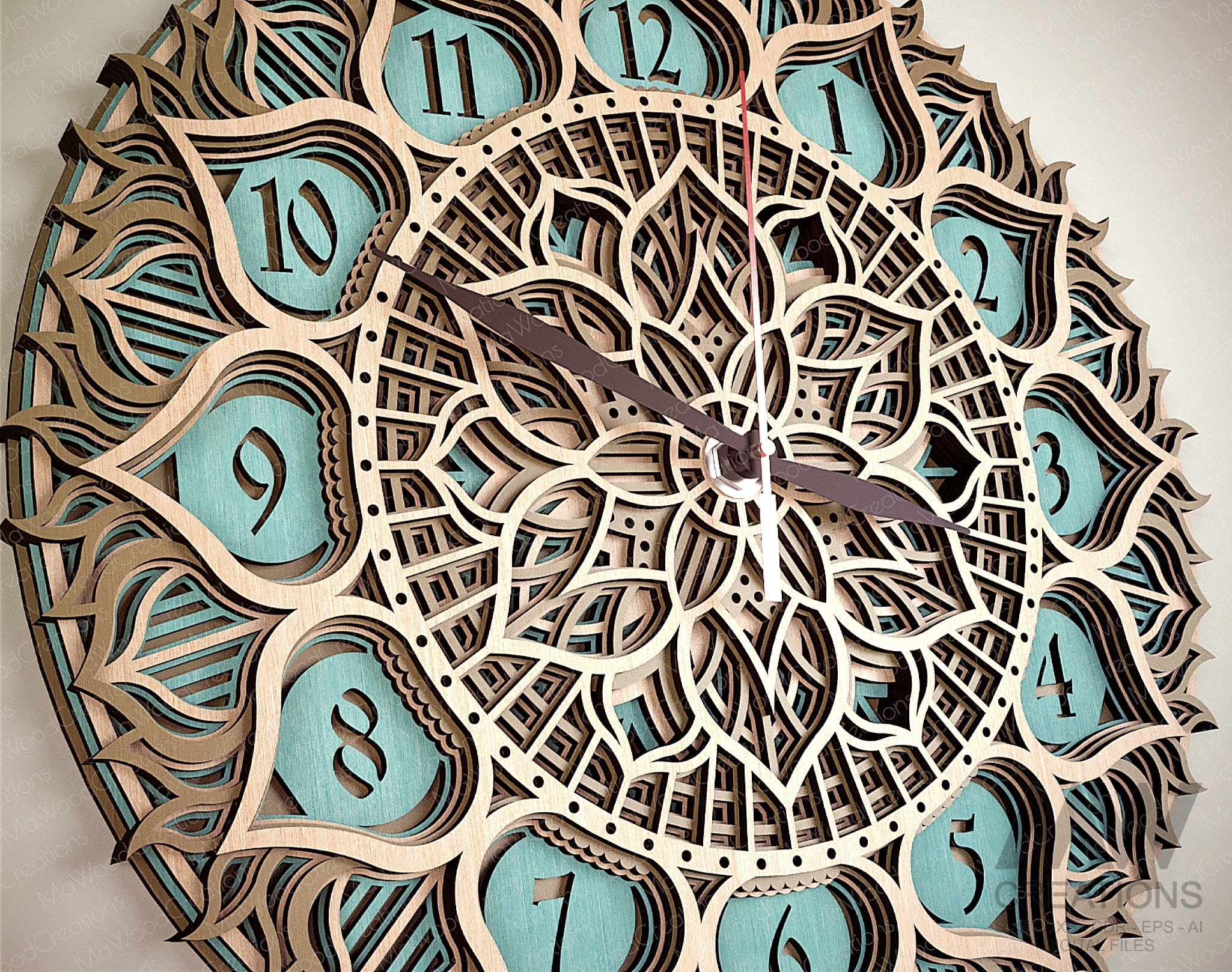 Laser Cut Clock Svg Dxf, 5 Layer Clock Cut Files, Laser Cut Multi-layer ...
