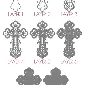 Laser Cut Multilayer Cross SVG, 3d SVG Layered Cross, 3d Layer Wood ...