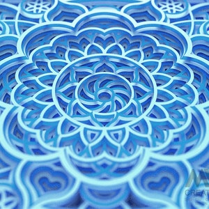 Flower Mandala Shadow Box, 3D Layer Mandala SVG, Cardstock Mandala, 3d Layered Shadowbox, 3d Light Box Template, Paper Art Shadow Box - M170