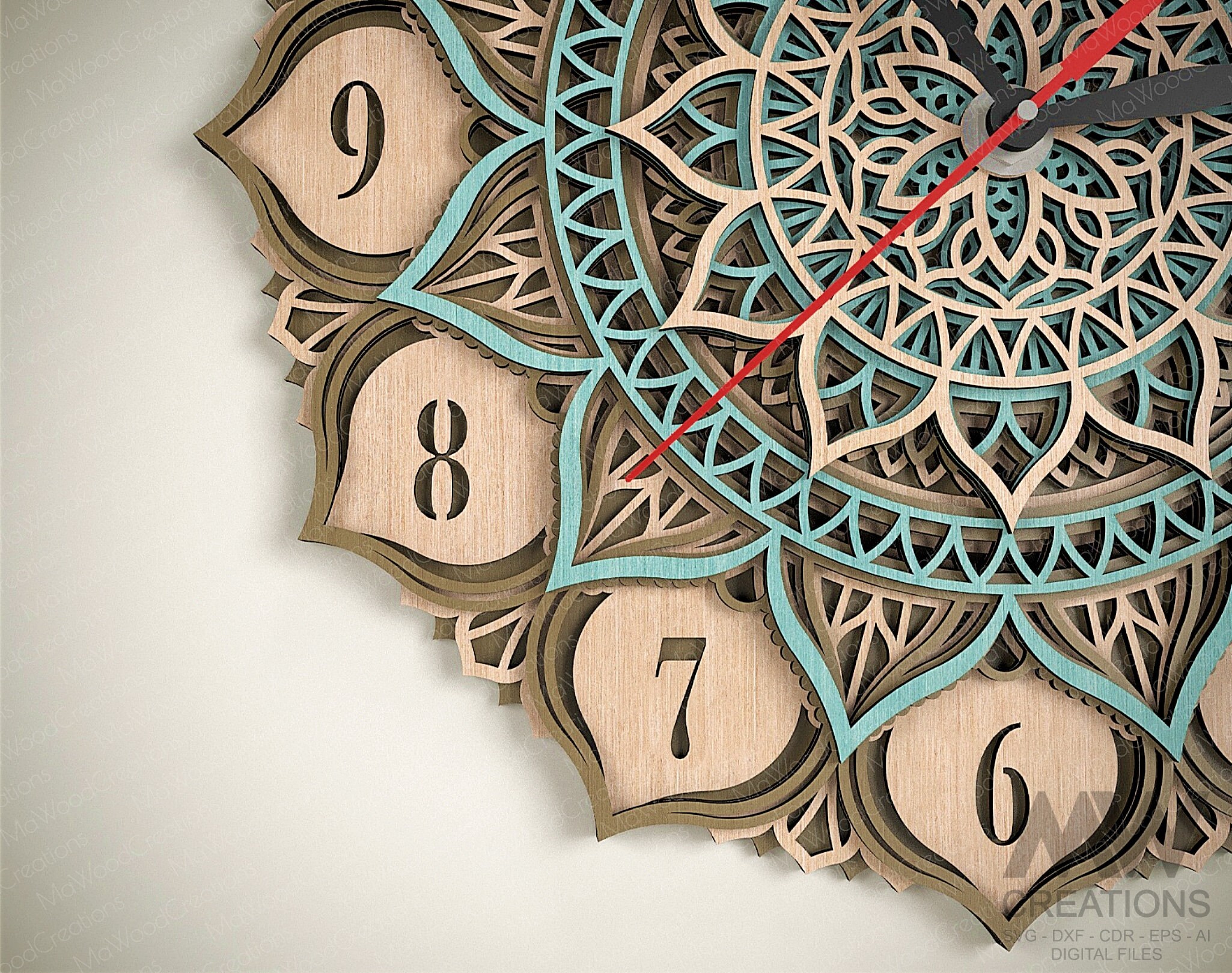 Laser Cut Clock Svg Dxf, 5 Layer Clock Cut Files, Laser Cut Multi Layer ...