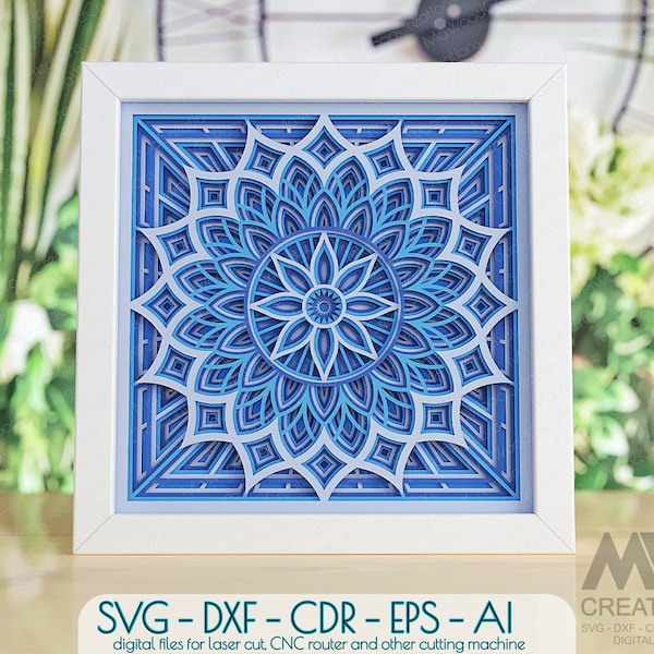Shadow Box Svg Mandala, 3d SVG Flower Mandala Papercut Shadowbox, Layered Mandala Svg, Light Box Template, Cardstock Mandala SVG Dxf -014_SB Shadow Box Svg Mandala, 3d SVG Flower Mandala Papercut Shadowbox, Layered Mandala Svg, Light Box Template, Cardstock Mandala SVG Dxf -014_SB