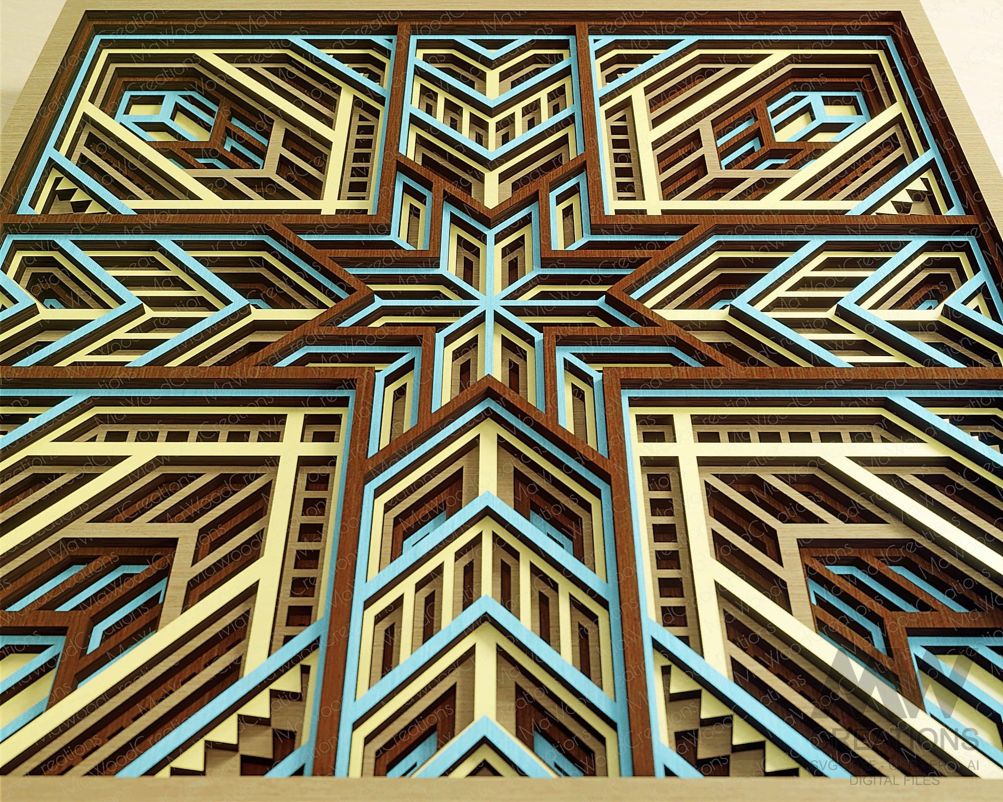 Laser Cut Geometry Mandala SVG Dxf, Multilayer Mandala Svg, 3d Svg ...