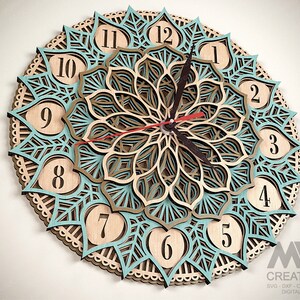 Laser Cut Mandala Clock Svg Dxf, 5 Layer Clock Cut Files, Laser Cut ...