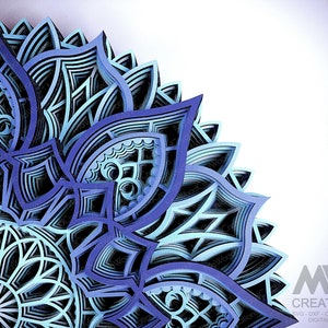 Laser Cut Mandala SVG DXF, 3D layer Mandala template, Flower Mandala cutting files, Multilayer Mandala Svg Dxf, Layered 3D Wood Art - M122 image 5