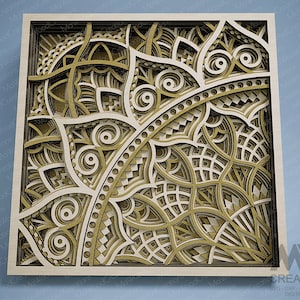 Laser Cut Multilayer Mandala SVG DXF, 3D layer Mandala SVG, Modular Mandala cutting files, Stacked Mandala Svg Dxf, Layered 3D Wood Art M235 image 3