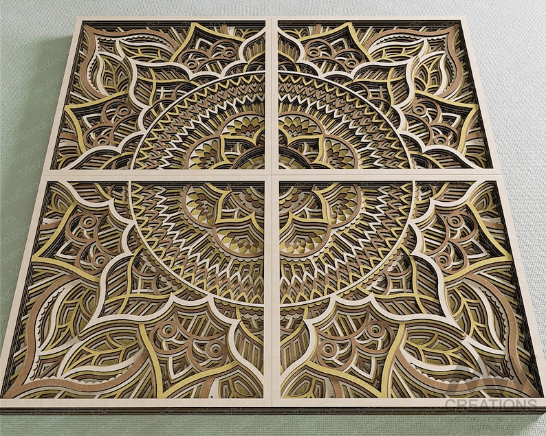 Laser Cut Multilayer Mandala SVG File, 3D Layer Mandala SVG Dxf, Cricut ...