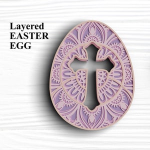 3D Mandala Svg Layered Svg -  Easter Cross Svg -  Shadow Box - Svg files for Cricut Projects