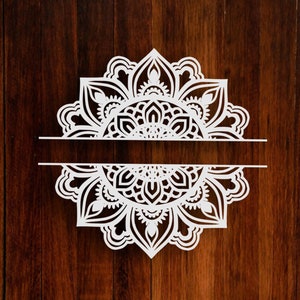 Floral Mandala SVG DXF- Laser Cut Mandala Svg - Mandala Monogram Svg files for Cricut