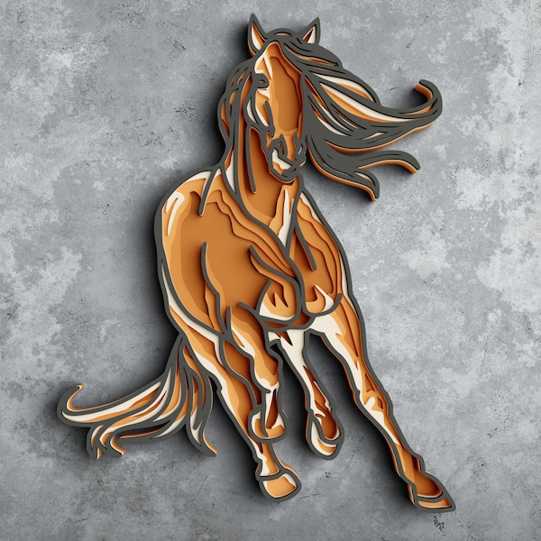 3D Horse SVG DXF 5 Layer - Animal Svg 3D Mandala Svg - Layered Mandala Cricut Projects, Laser Cut 3D Horse SVG DXF 5 Layer - Animal Svg 3D Mandala Svg - Layered Mandala Cricut Projects, Laser Cut