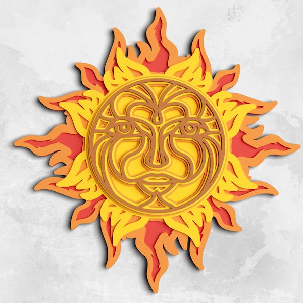 3D Sun SVG DXF 6 Layer - Celestial Svg 3D Shadow box Svg - Layered Mandala Svg files for Cricut, Laser Cut 3D Sun SVG DXF 6 Layer - Celestial Svg 3D Shadow box Svg - Layered Mandala Svg files for Cricut, Laser Cut