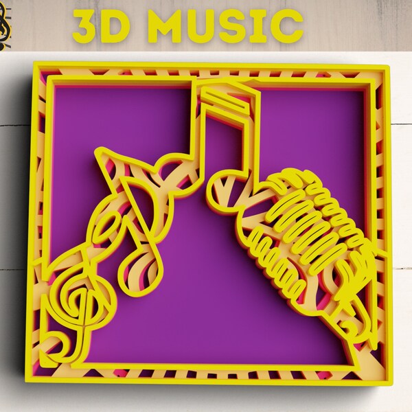 3D Music SVG DXF 4 Layer - Notes Svg 3D Shadow box Svg - Layered Mandala Svg files for Cricut, Laser Cut 3D Music SVG DXF 4 Layer - Notes Svg 3D Shadow box Svg - Layered Mandala Svg files for Cricut, Laser Cut