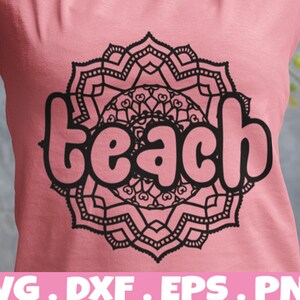 Download Teacher Mandala SVG SVG Files for Cricut Mandala Flower Svg | Etsy