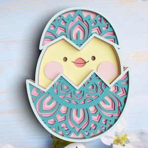 Layered Svg Easter Egg SVG DXF - Mandala Svg Shadow Box - Svg files for Cricut, Laser Cut files