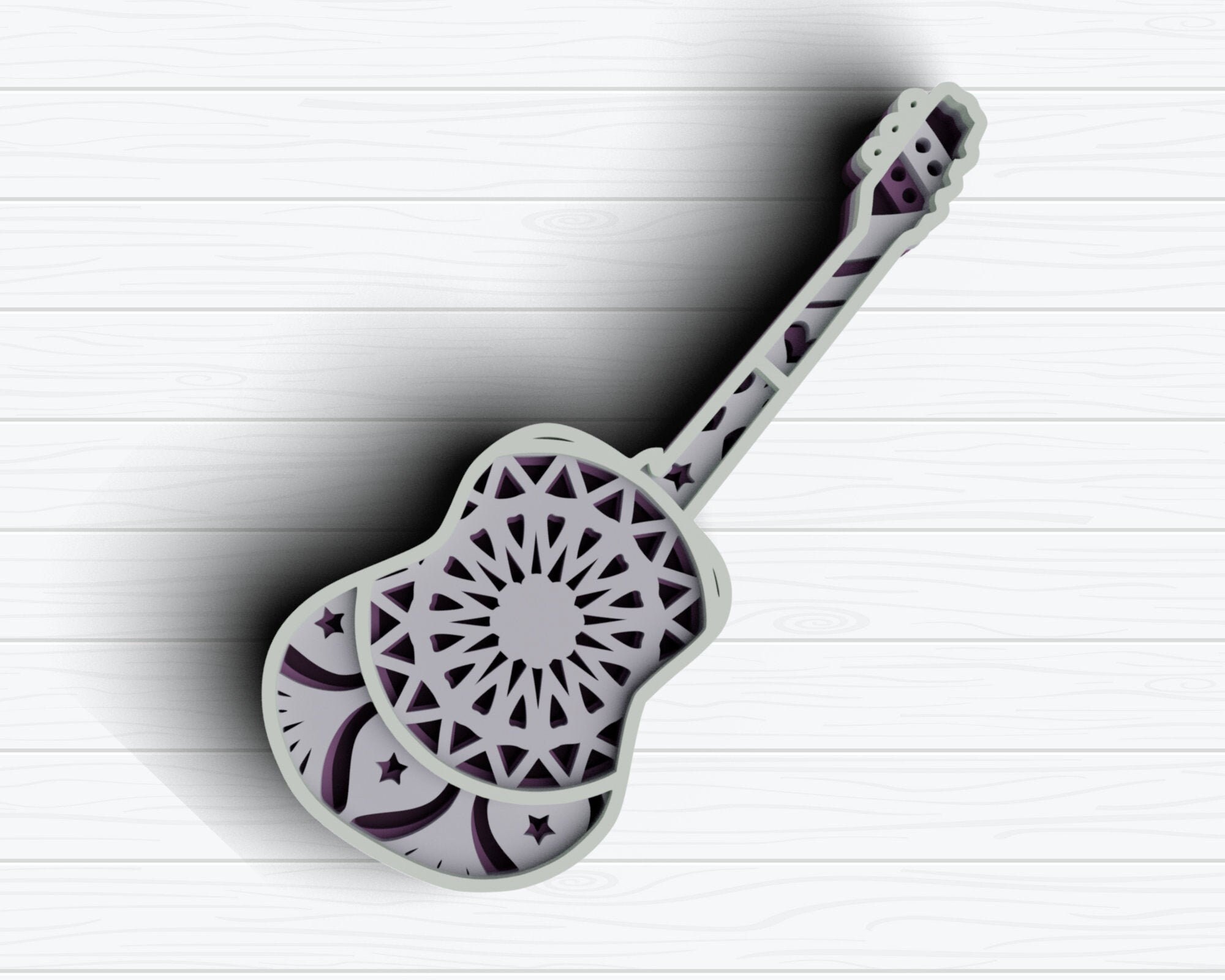 Download 3D Guitar SVG DXF files 3D Mandala Svg Music Svg Layered ...