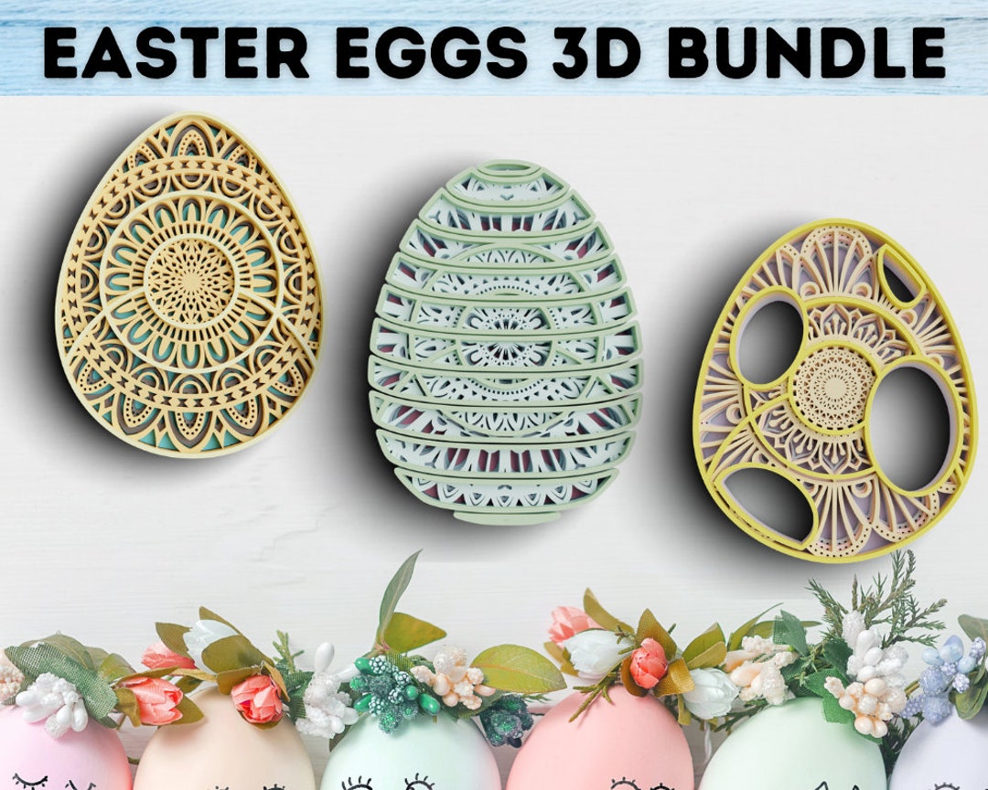 3D Easter SVG DXF 45 Layer Easter Egg Svg 3D Mandala Svg - Etsy