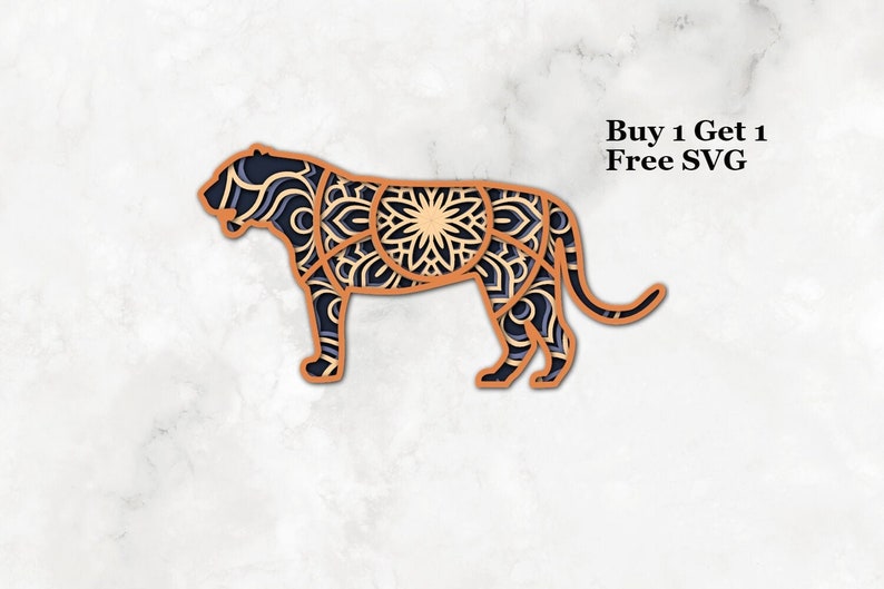 Download Tiger Svg 4 Layer 3d Mandala Svg Png Mandala Tiger Svg Etsy