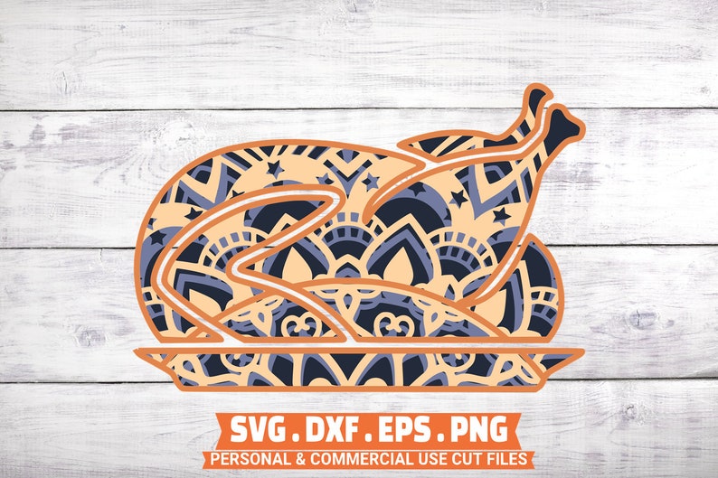 Download 3D Thanksgiving Layer SVG Bundle 4 Layers Turkey Mandala ...