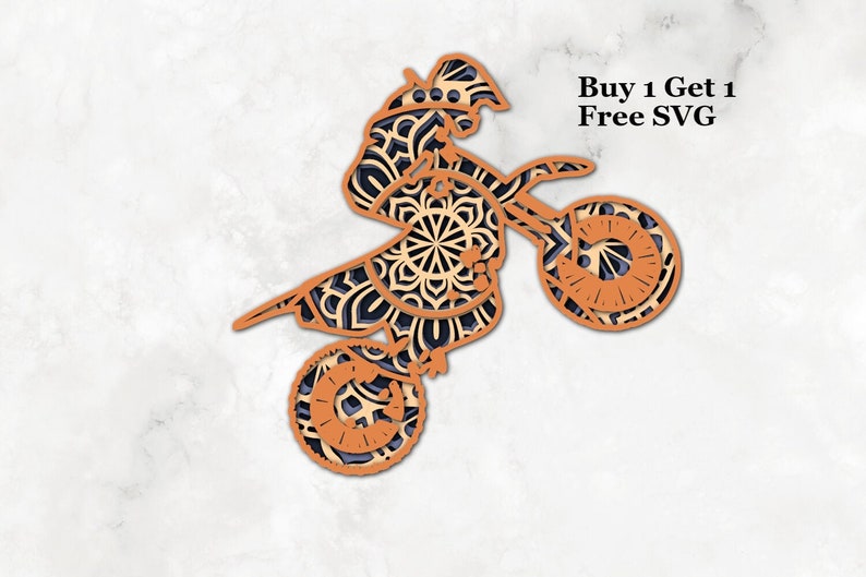 Download Layered Dirt Bike Svg 4 Layer Adventure Svg 3d Mandala Svg Etsy