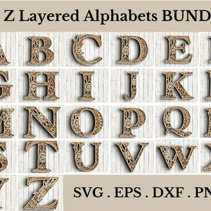 A to Z Layered SVG Mandala Svg - Floral Alphabet Svg Shadow Box - Svg files for Cricut Projects, Laser Cut Designs