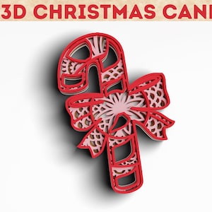 3D Christmas SVG DXF - Candy Svg 3D Mandala Svg - Layered Mandala Svg files for Cricut, Laser Cut