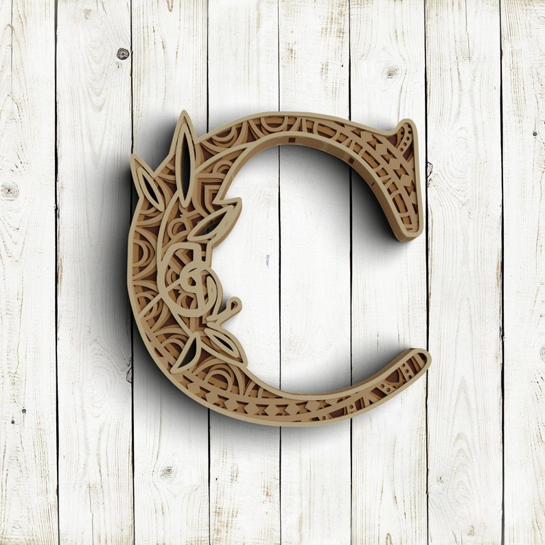 Download Layered Mandala Svg Dxf Letter C 3d Mandala Svg Layered Floral Alphabet Svg Dxf Craft Supplies Tools Woodworking Carpentry Kromasol Com