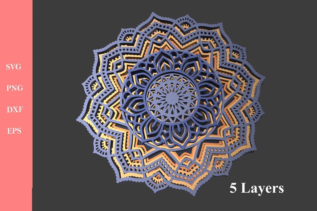 3D Flower Mandala SVG DXF 3D Mandala Svg Layered Laser Cut - Etsy Canada