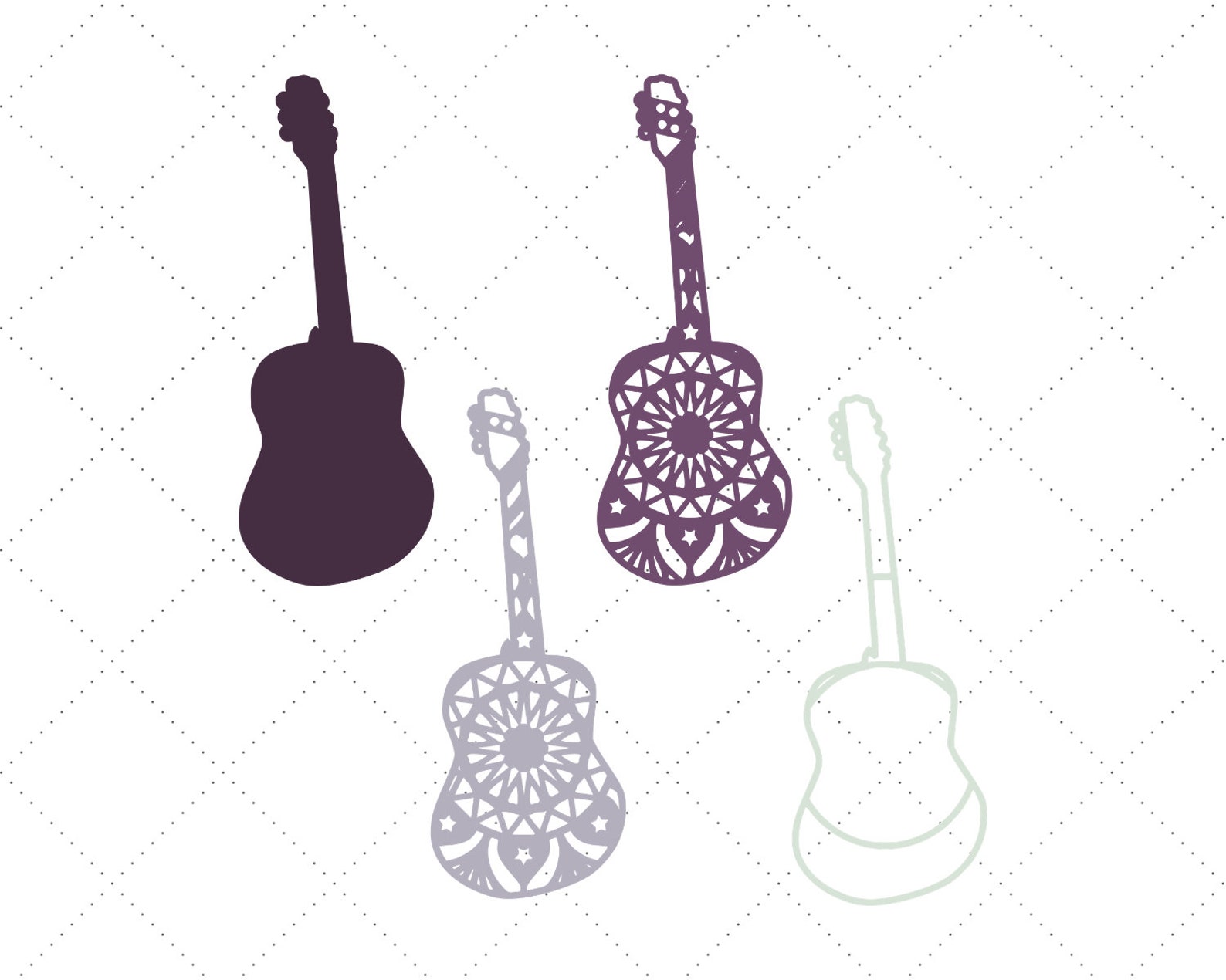 Download 3D Guitar SVG DXF files 3D Mandala Svg Music Svg Layered ...