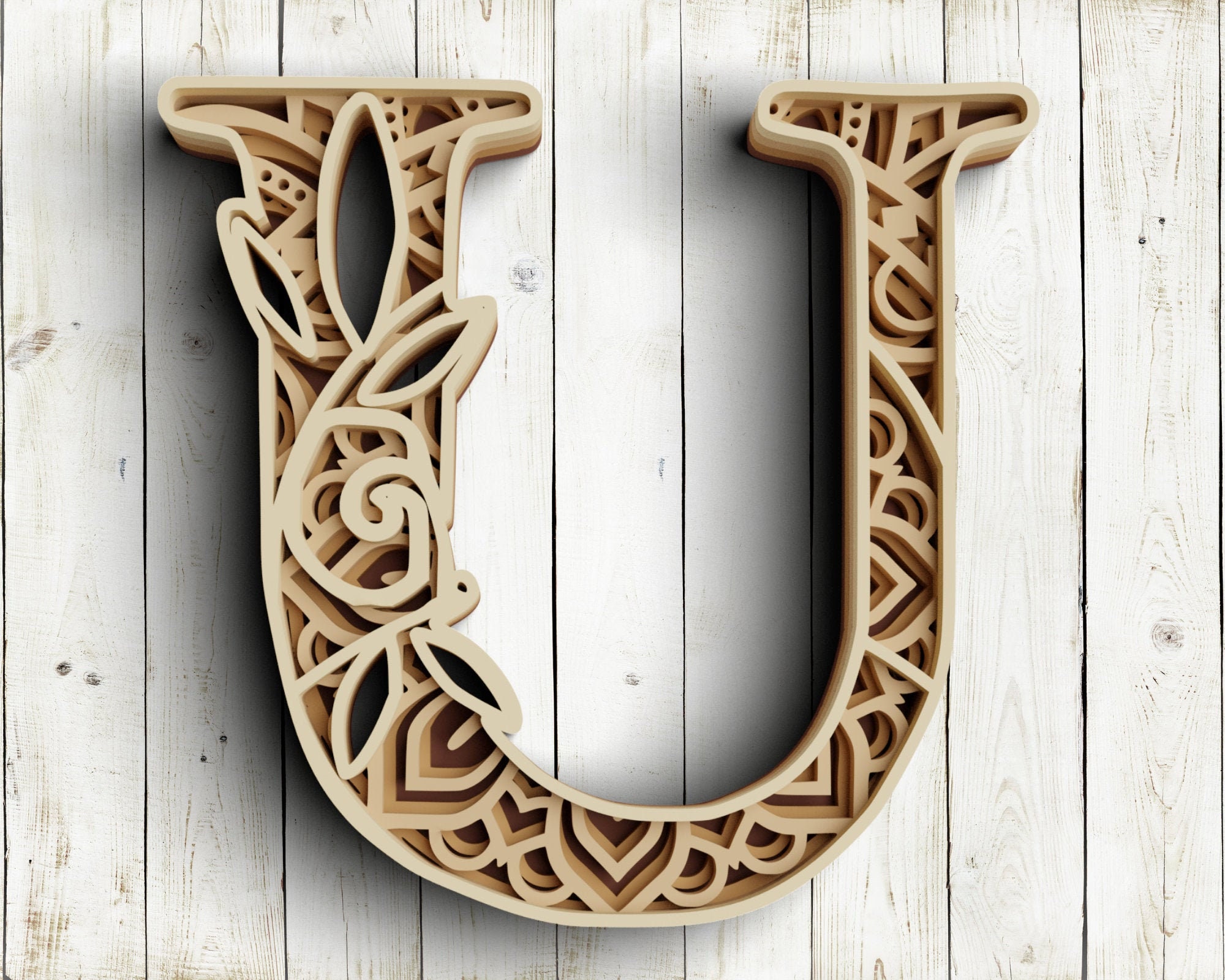 Layered Floral Alphabet SVG DXF Letter U 3D Mandala Svg - Etsy Ireland Layered Floral Alphabet SVG DXF Letter U 3D Mandala Svg - Etsy Ireland