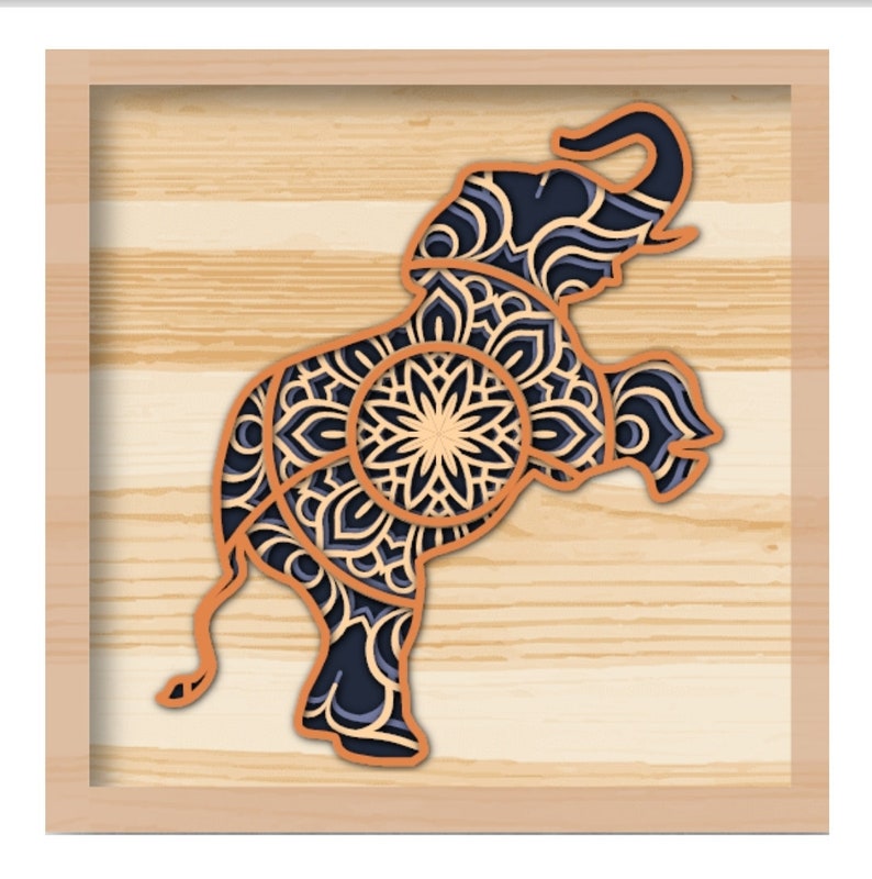 Download Elefante 4 Capa 3D Mandala SVG SVG PNG Elephant Gifts En ...