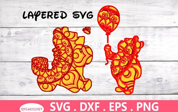 Download 3d Bear Svg Dxf Kids Svg 3d Mandala Svg Layered Mandala Etsy