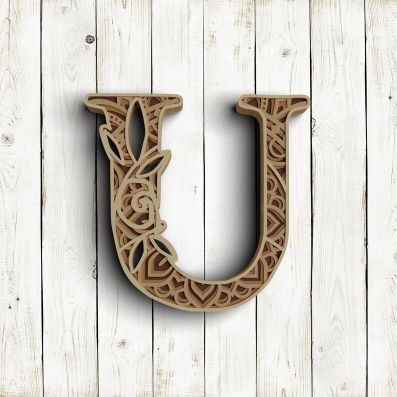 Download Layered Floral Alphabet Svg Dxf Letter U 3d Mandala Svg Layered Mandala Svg Dxf Home Hobby Craft Supplies Tools Vadel Com