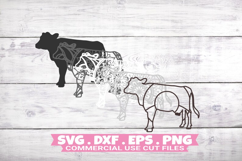 Download Cow Layered SVG 4 Layer Animal Svg Animal Mandala Svg Farm ...