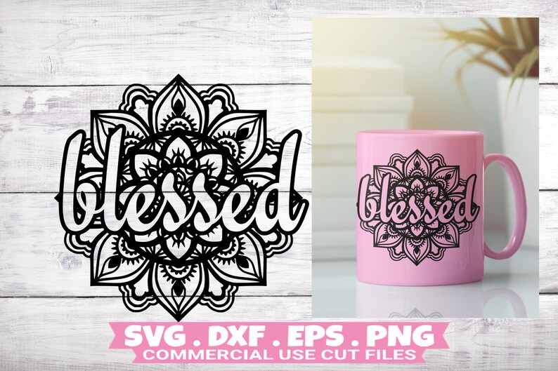 Download Art Collectibles Clip Art Svg Files For Cricut Blessed Mandala Svg Mandala Flower Svg Digital Download