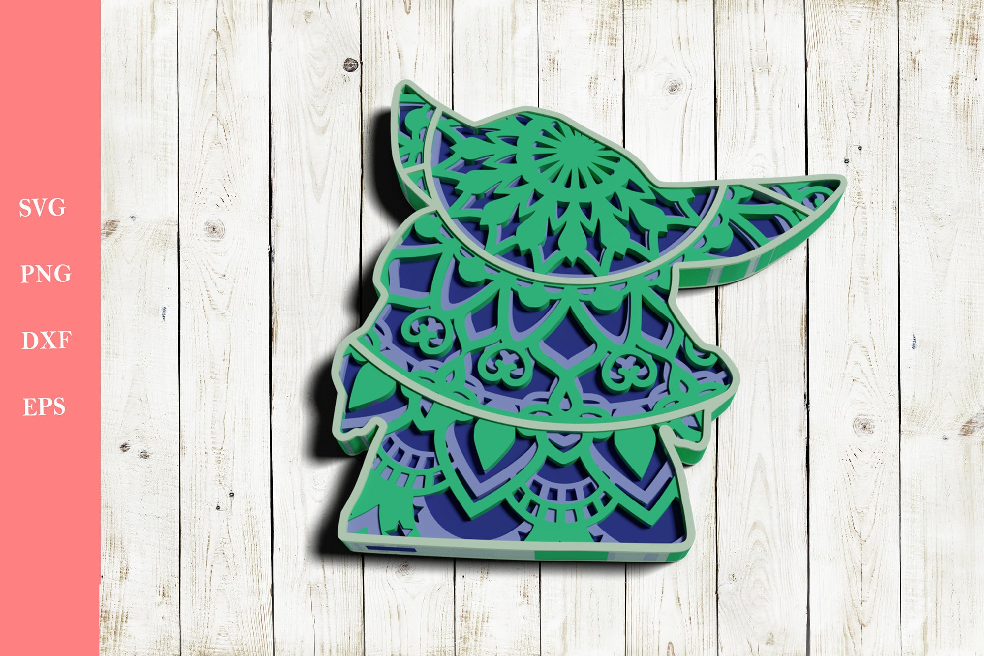 Download Layered Baby Yoda Svg Dxf 3d Mandala Svg Layered Mandala Etsy